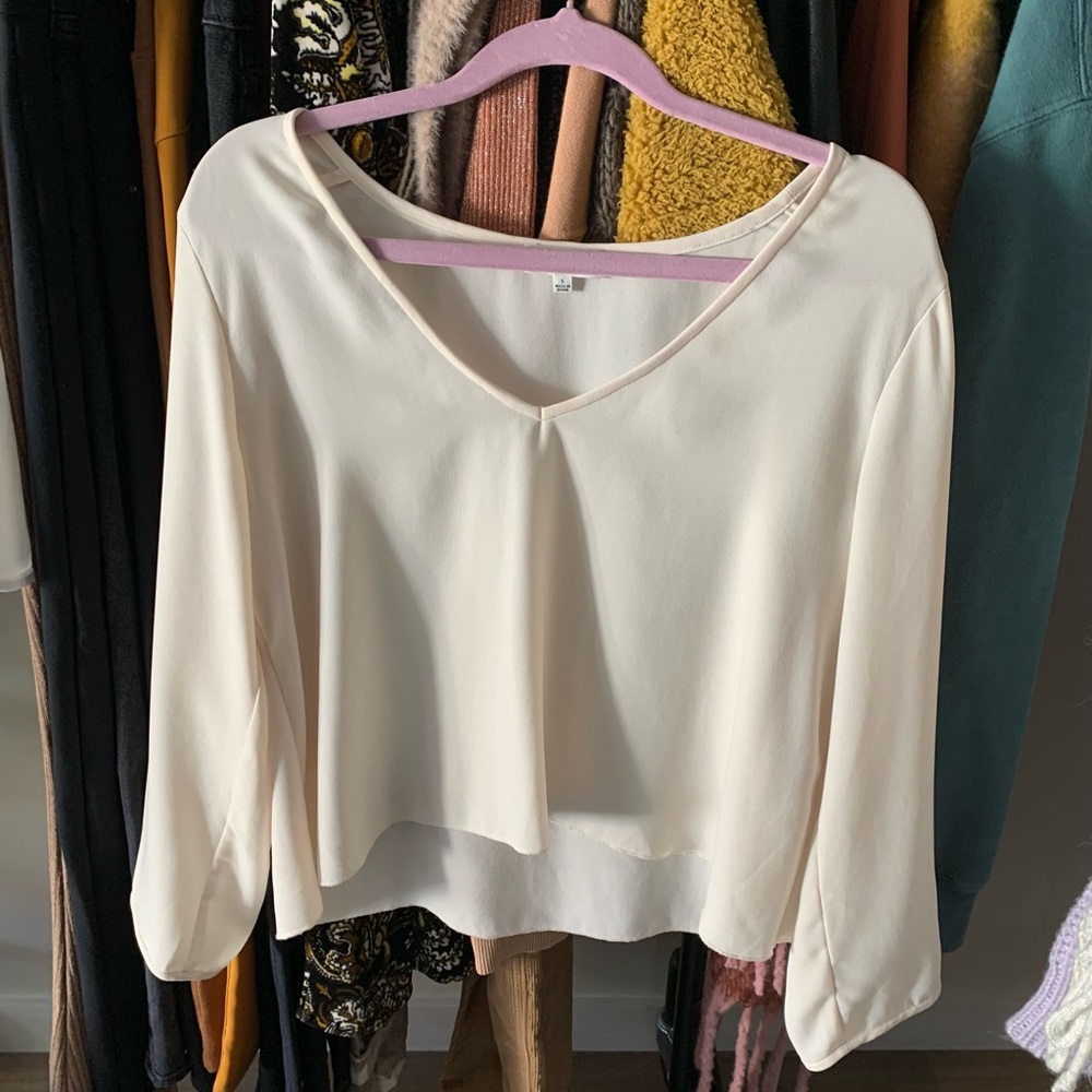 Wilfred Cream V-Neck Blouse
